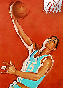 1960 Basketball Shot Art