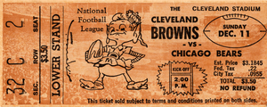 1960 Chicago Bears vs. Cleveland Browns Ticket Art