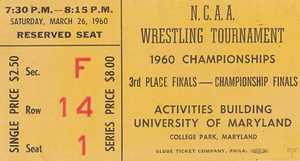 1960 NCAA Wrestling Championship Ticket Art