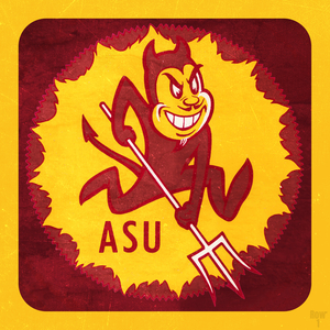 Vintage Arizona State Sun Devil Art Remix