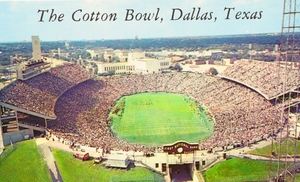 Vintage Oklahoma Sooners vs. Texas Longhorns Cotton Bowl Stadium Photo