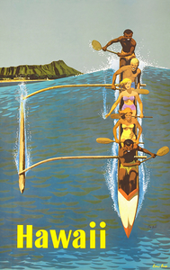 1960 stanley galli hawaii travel poster