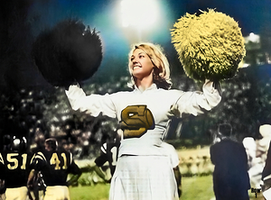 1960s southern miss football cheerleader art