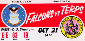 1961 Air Force vs. Maryland Terps Football Ticket Print