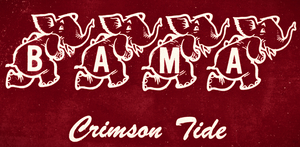 1961 Alabama Crimson Tide 4 Elephants Art