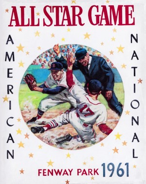 1961 Boston All-Star Game Baseball Program Art