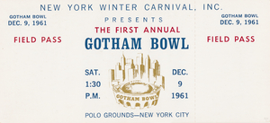 1961 Gotham Bowl Football Ticket Art