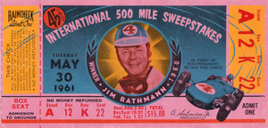1961 Indy 500 Ticket Poster