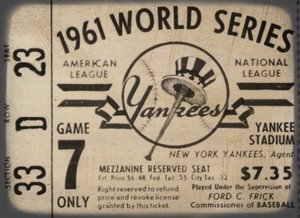 1961 World Series Ticket Stub Remix Art