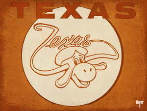 1961 Texas Longhorn Ticket Art Remix