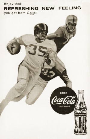 1962 Vintage Coke Advertisement Football Poster