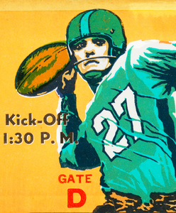 1962 Vintage Football Quarterback Ticket Stub Remix