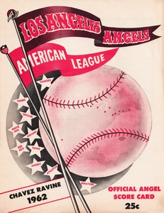 1962 Los Angeles Angels Score Card Art