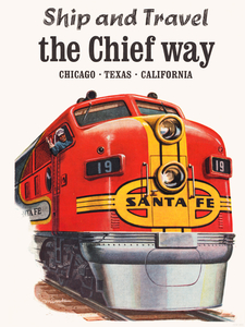 1962 Santa Fe Chief Train Advertisement Poster
