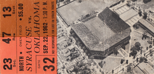 1962 Syracuse vs. Oklahoma Football Ticket Art