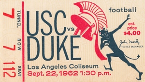 1962 USC vs. Duke Football Ticket Art