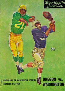 1962 Washington vs. Oregon Football Program Canvas Art
