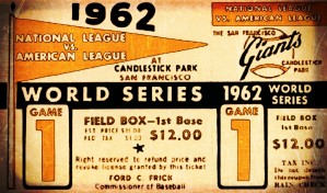 1962 World Series Ticket Stub Remix Art | Row 1