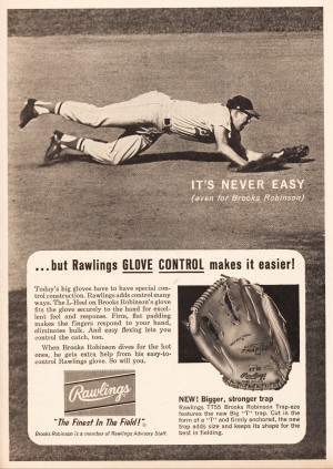 1963 brooks robinson rawlings baseball glove ad