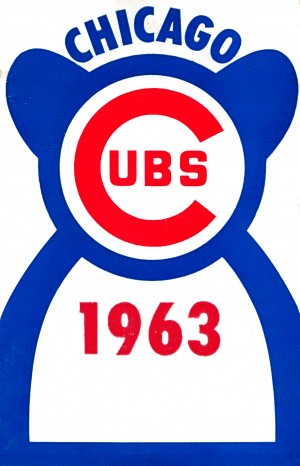 1963 chicago cubs vintage baseball art