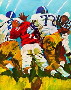 1963 Football Art Remix Watercolor