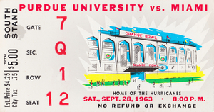 1963 Purdue Boilermakers vs. Miami Hurricanes