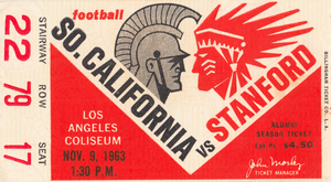 1963 Stanford vs. USC Football Ticket Art