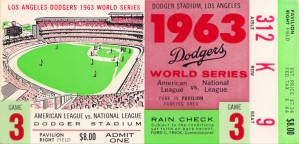 1963 Dodgers World Series Ticket Wall Art