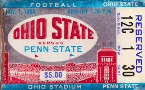 1964 Ohio State vs. Penn State Football Ticket Canvas Art