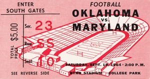 1964 Oklahoma Sooners vs. Maryland Terrapins