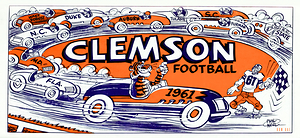 1961 Phil Neel Clemson Football Art