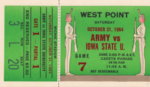 1964 Army vs. Iowa State Football Ticket Art