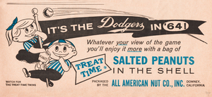 1964 Dodgers Treat Time Peanuts Ad
