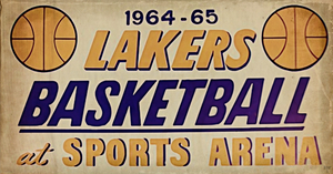 1964 Lakers Basketball at the Sports Arena Wood Print
