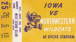 1965 Iowa Hawkeyes vs. Northwestern Wildcats Football Ticket Art