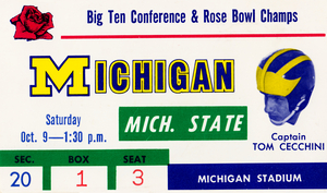 1965 Michigan vs. Michigan State Football Ticket Stub Print