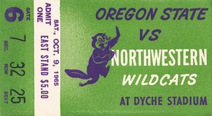 1965 Oregon State vs. Northwestern Football Ticket Stub Canvas
