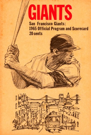 1965 san francisco giants baseball program scorecard art