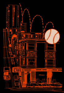 1965 Buena Vista Cafe San Francisco Baseball Art