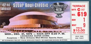 1975 Sugar Bowl Ticket Art Alabama Win
