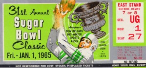 1965 Sugar Bowl Ticket Wall Art LSU Win
