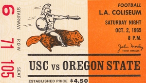 1965 USC Trojans vs. Oregon State Beavers
