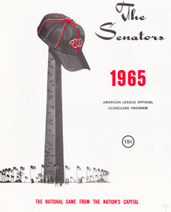 1965 Washington Senators Program Cover Art