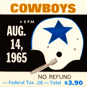 1965 Dallas Cowboys Ticket Stub Art