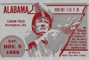 1966 Alabama Football Ticket Remix Art