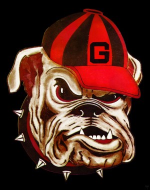 1966 Vintage Georgia Bulldog Art 