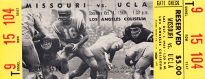 1966 UCLA Bruins vs. Missouri Tigers Football Ticket Canvas