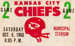 1966 Kansas City Chiefs Ticket Stub Remix