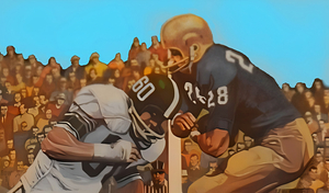 Vintage Sixties Notre Dame vs. Michigan State Football Art