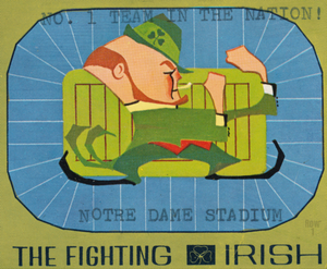 1966 Notre Dame Football Ticket Art